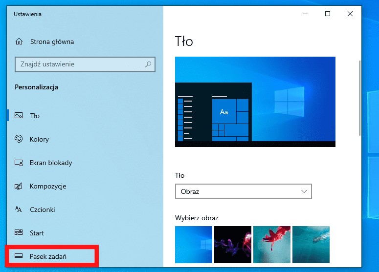 jak schować pasek zadań